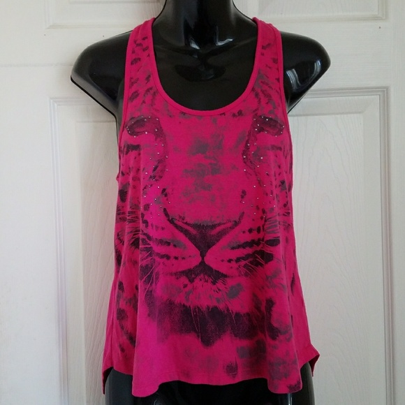 Nine After Nine Hot Pink Graphic Tank Size Med - Picture 6 of 8